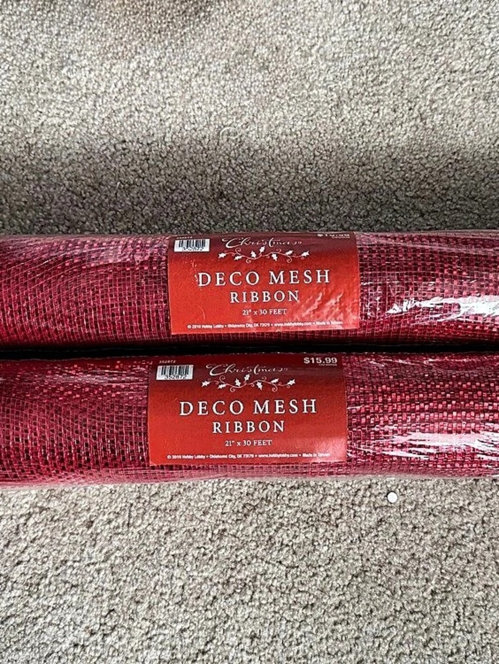 Hobby Lobby Deco Mesh Ribbon Red Christmas